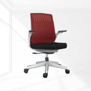 office chair low back marron backrest with black cushion seat