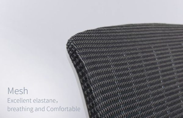 OFFICE CHAIR MID BACK RED MESH /BLACK SEAT WITH WHITE NYLON BASE - Image 2