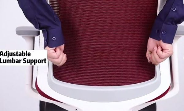 OFFICE CHAIR HIGH BACK REDH MESH / BLACK SEAT WHITE NYLON BASE - Image 8